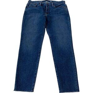 J. Crew Toothpick Skinny Jeans Women's Size 32x28 Ankle Crop Raw Hem Denim